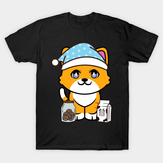 Cute orange cat is having a midnight snack T-Shirt by Pet Station